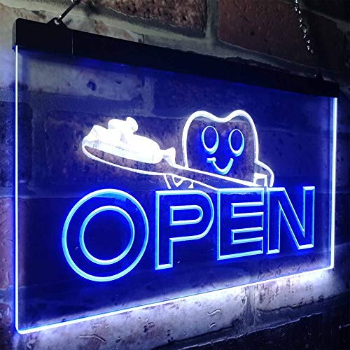 Open Toothbrush Dentist LED Light Sign - Way Up Gifts