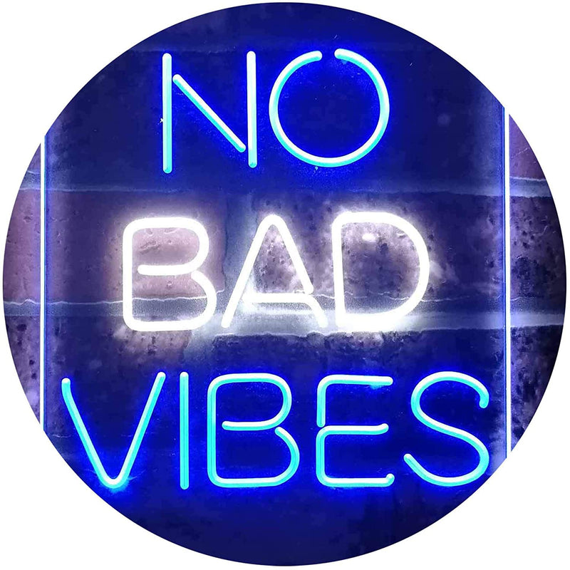 No Bad Vibes Room Display LED Light Sign - LED Gift Works
