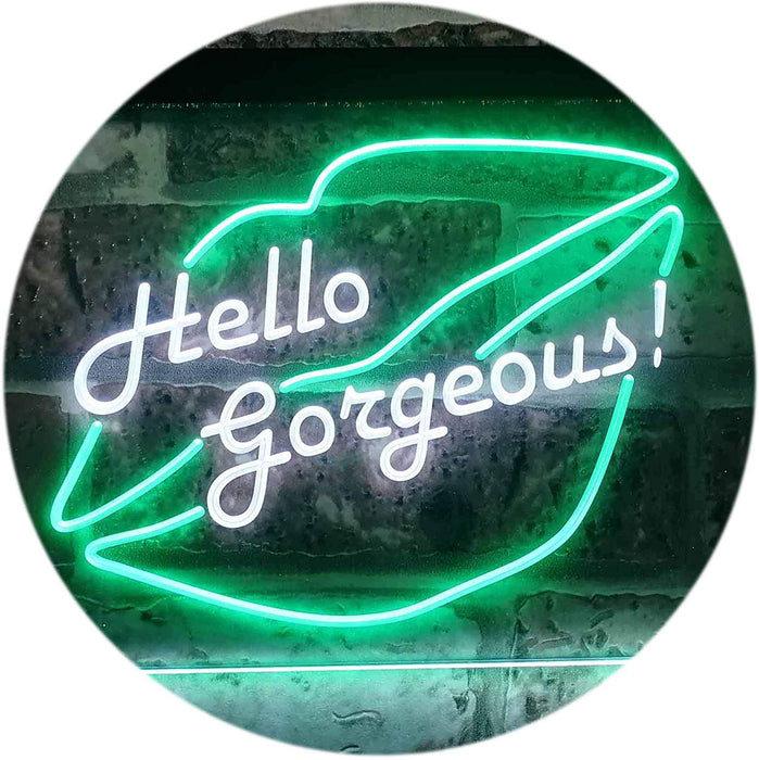 Lips Hello Gorgeous LED Light Sign - Way Up Gifts