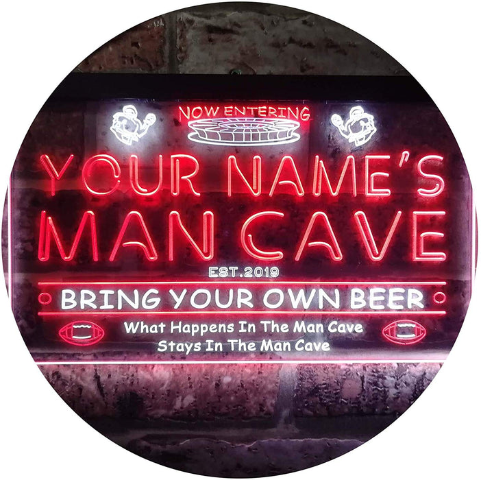 Personalized Sports Football Theme Man Cave LED Light Sign - Way Up Gifts