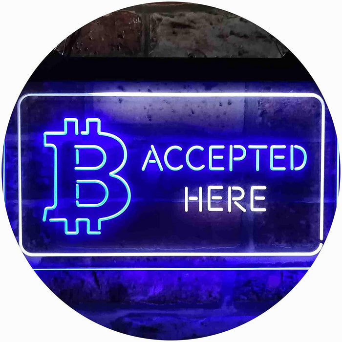 Bitcoin Accepted Here LED Light Sign - Way Up Gifts