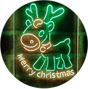 Merry Christmas Reindeer LED Light Sign - LED Gift Works