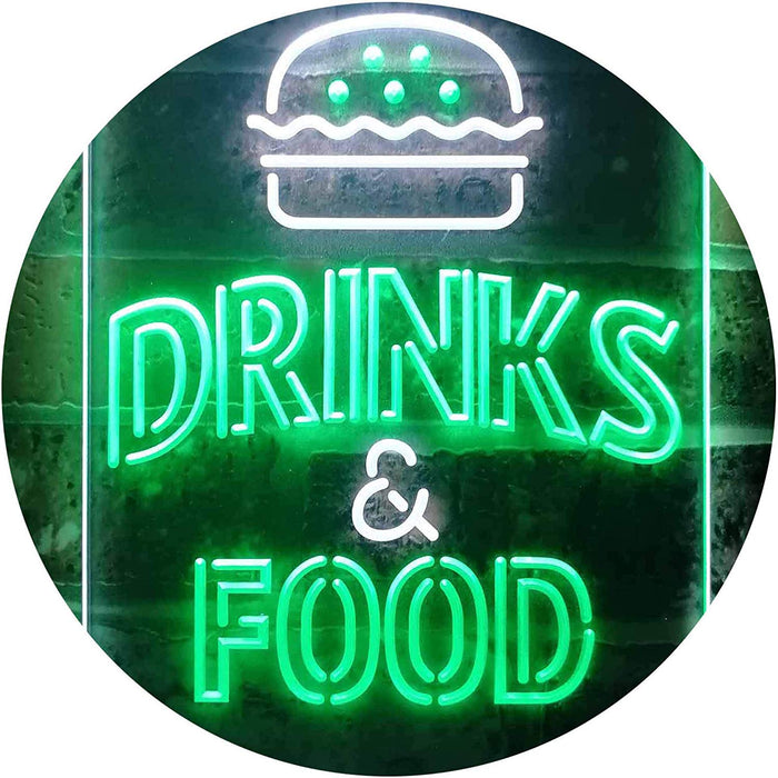 Hamburgers Drinks and Food LED Light Sign - Way Up Gifts