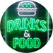 Hamburgers Drinks and Food LED Light Sign - Way Up Gifts