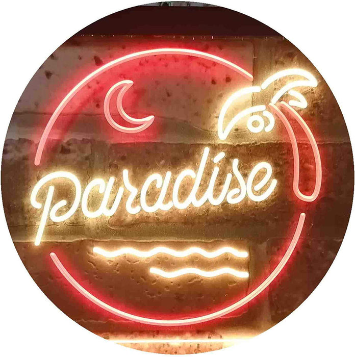 Beach Palm Tree Paradise Island LED Light Sign - Way Up Gifts