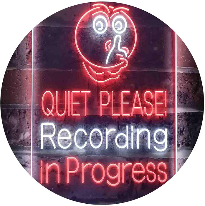 Quiet Please Recording in Progress Studio LED Light Sign - Way Up Gifts