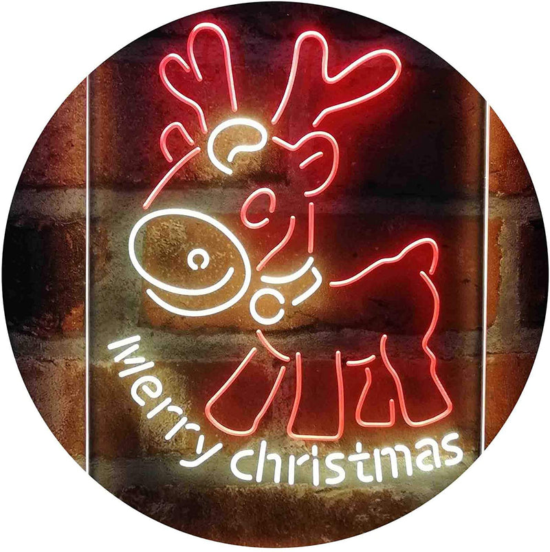 Merry Christmas Reindeer LED Light Sign - LED Gift Works