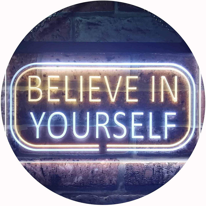 Motivational Quote Believe In Yourself LED Light Sign - LED Gift Works