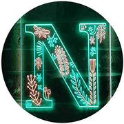 Family Name Letter N Monogram Initial LED Light Sign - LED Gift Works
