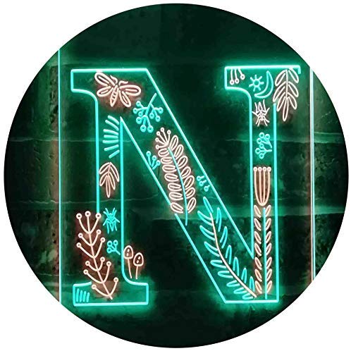 Family Name Letter N Monogram Initial LED Light Sign - LED Gift Works