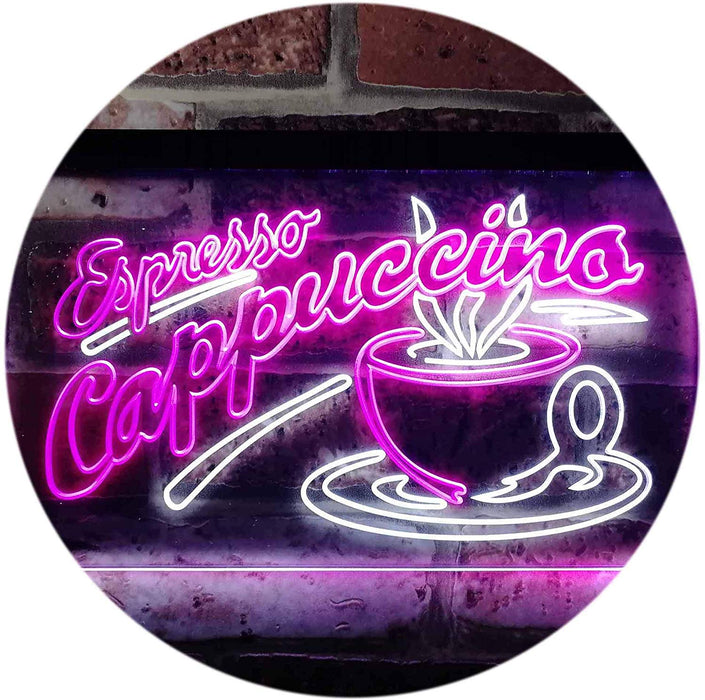 Coffee Shop Espresso Cappuccino LED Light Sign - Way Up Gifts