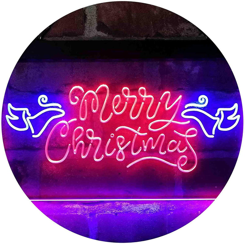 Merry Christmas Wing Decoration LED Light Sign - LED Gift Works