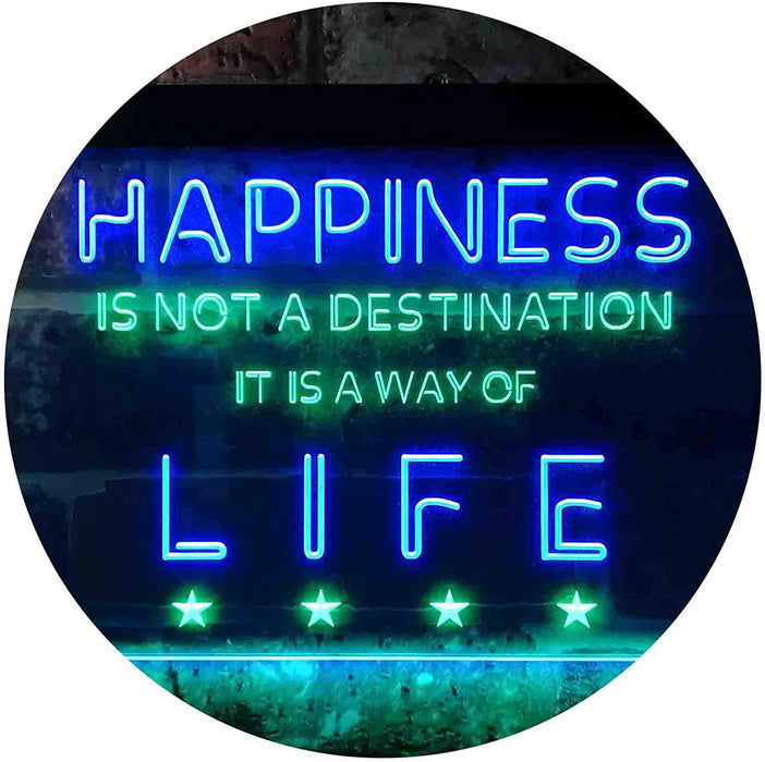 Happiness is a Way of Life Quotes Bedroom Decor LED Light Sign - Way Up Gifts