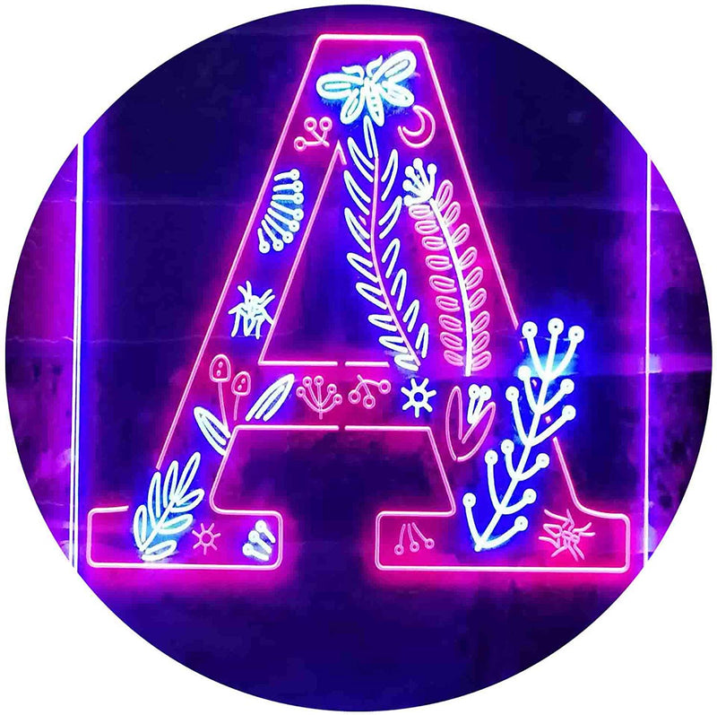 Family Name Letter A Monogram Initial LED Light Sign - LED Gift Works