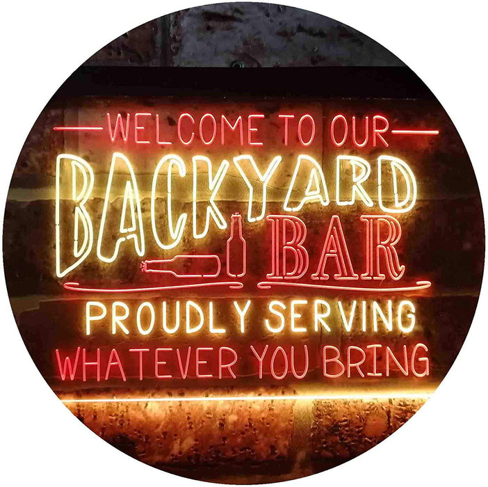 Backyard Bar Welcome Home Bar LED Light Sign - Way Up Gifts