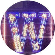 Family Name Letter W Monogram Initial LED Light Sign - LED Gift Works