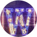 Family Name Letter W Monogram Initial LED Light Sign - Way Up Gifts