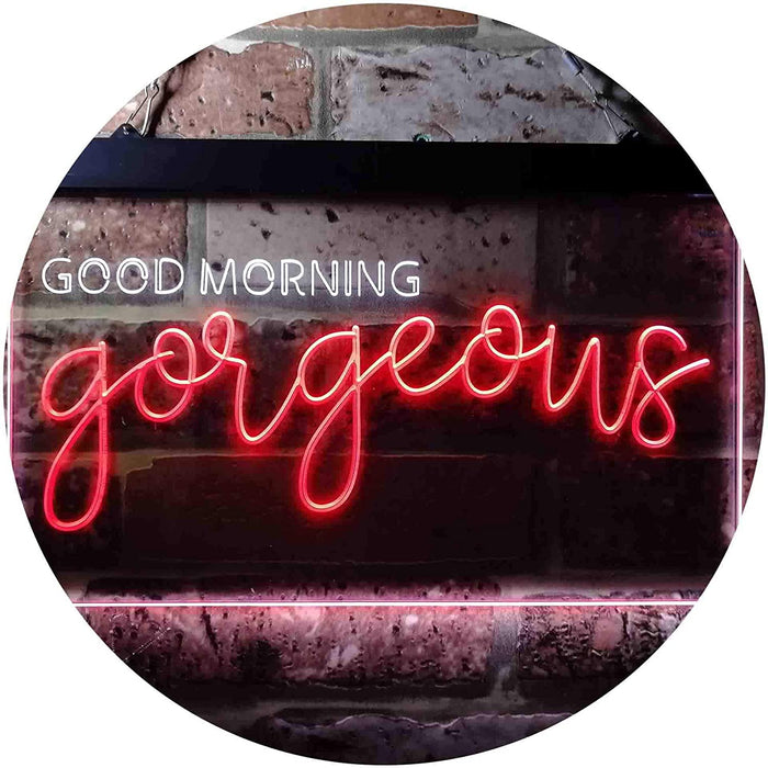 Girlfriend Gift Good Morning Gorgeous LED Light Sign - Way Up Gifts