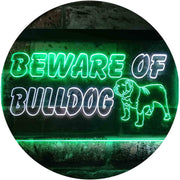 Beware of Bulldog LED Light Sign - LED Gift Works