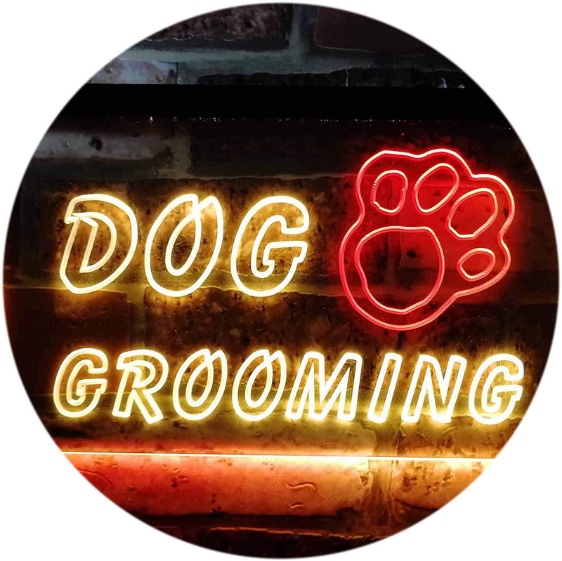 Paw Print Dog Grooming LED Light Sign - LED Gift Works