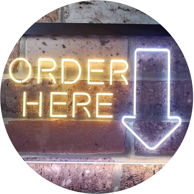 Arrow Order Here LED Light Sign - LED Gift Works