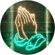 Religious Hands Praying LED Light Sign - LED Gift Works