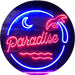 Beach Palm Tree Paradise Island LED Light Sign - Way Up Gifts
