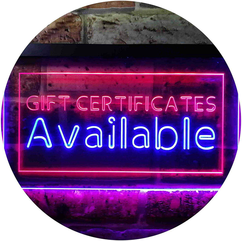 Gift Certificates Available LED Light Sign - LED Gift Works