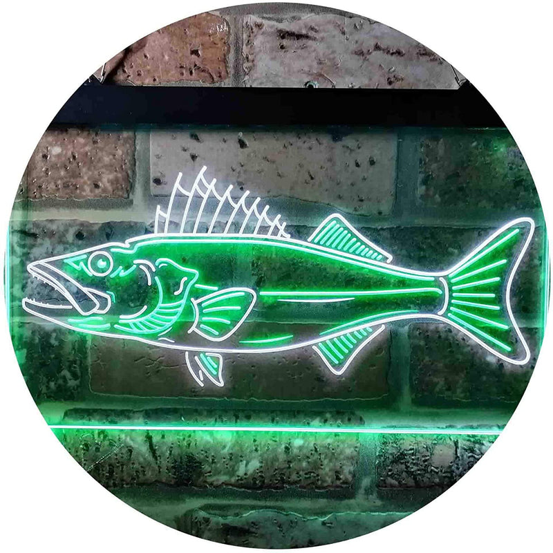 Walleye Fish Fishing Bait Store LED Light Sign - LED Gift Works