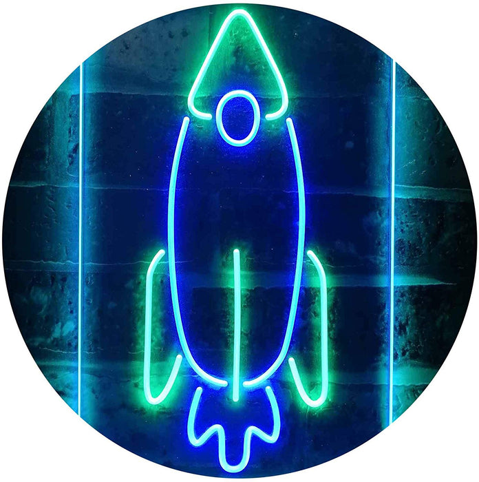 Space Shuttle Rocket Kids Wall Decor LED Light Sign - Way Up Gifts
