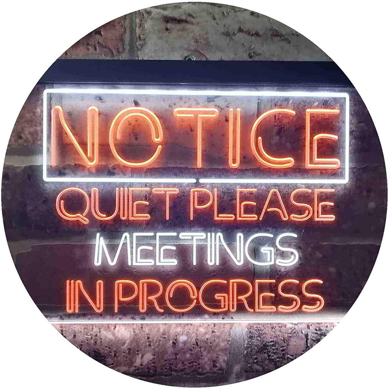 Quiet Please Meeting in Progress LED Light Sign - LED Gift Works