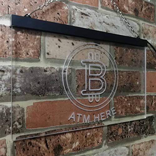 Bitcoin ATM Here LED Light Sign - LED Gift Works