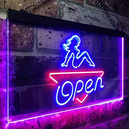 Sexy Girl Open LED Light Sign - LED Gift Works