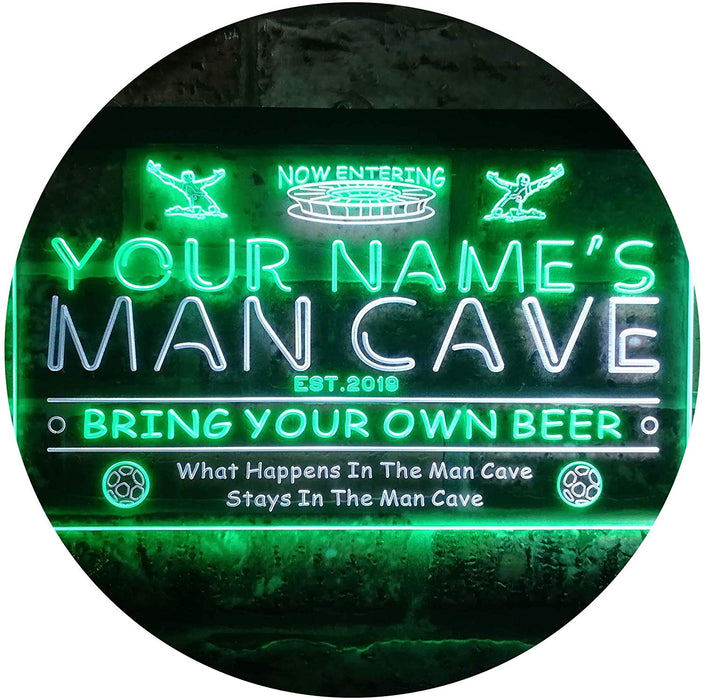 Personalized Sports Soccer Theme Man Cave LED Light Sign - Way Up Gifts