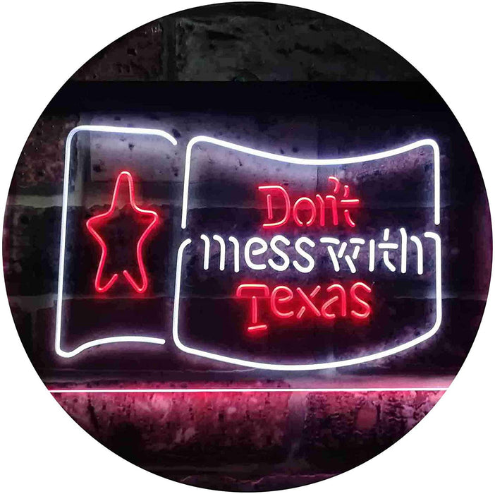 Don't Mess with Texas Flag Garage LED Light Sign - Way Up Gifts