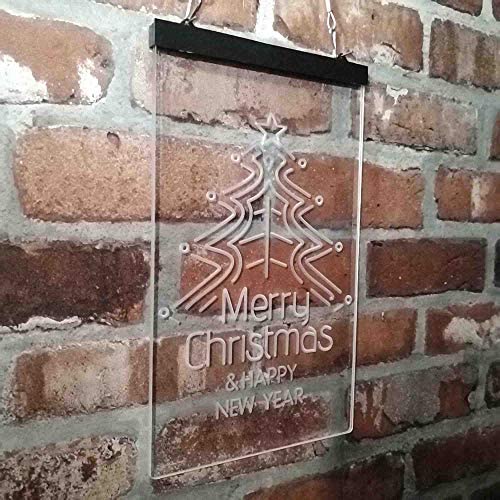 Merry Christmas Happy New Year LED Light Sign - LED Gift Works