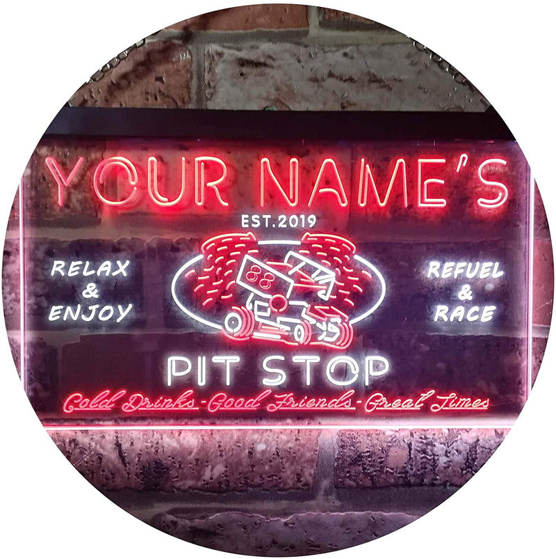 Personalized Car Racing Beer Pit Stop Bar LED Light Sign - LED Gift Works