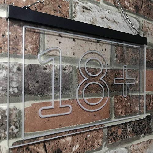 Adults Only 18+ LED Light Sign - LED Gift Works