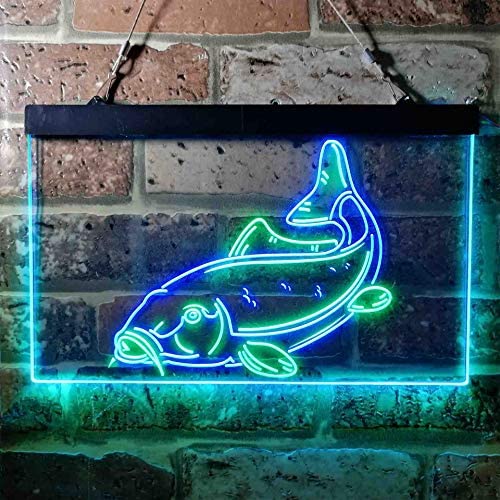 Cabin Fishing Bait Store Carp Fish LED Light Sign - LED Gift Works