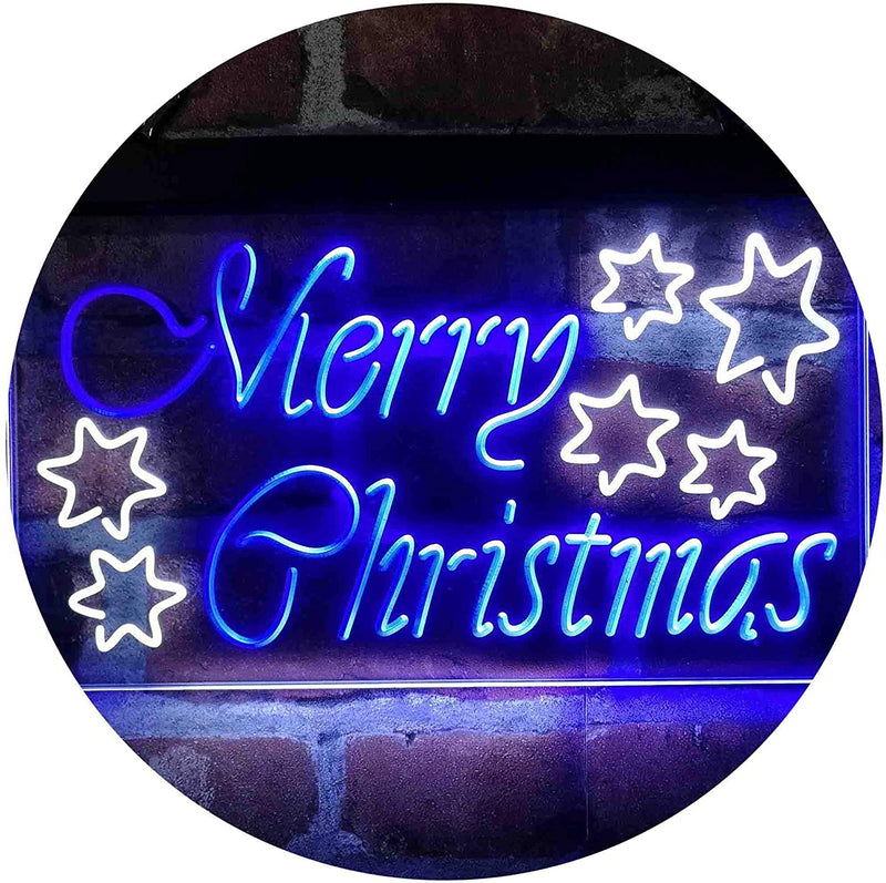 Merry Christmas Stars Decoration LED Light Sign - LED Gift Works