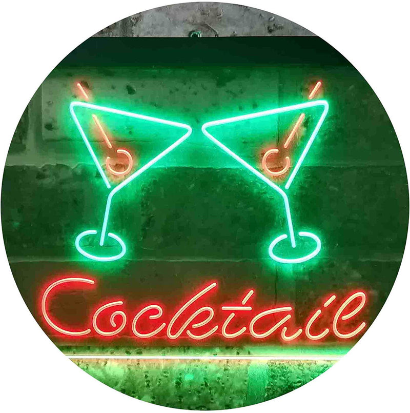 Cocktail Glasses Bar LED Light Sign - LED Gift Works