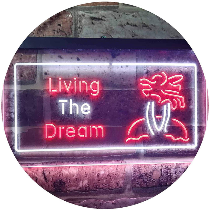 Paradise Island Living The Dream LED Light Sign - Way Up Gifts