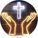 Christianity Hands Cross LED Light Sign - Way Up Gifts