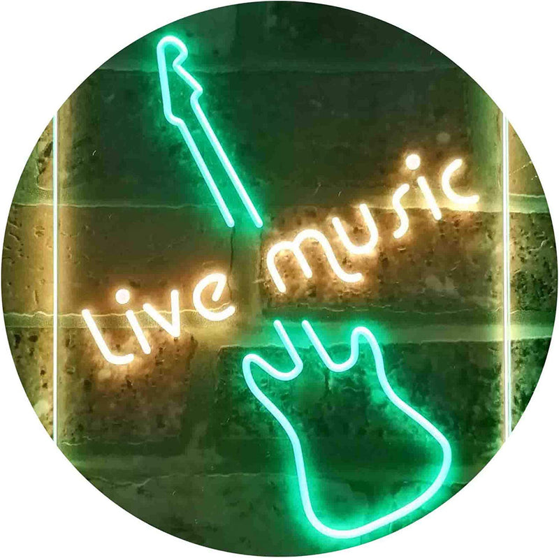 Guitar Live Music LED Light Sign - LED Gift Works