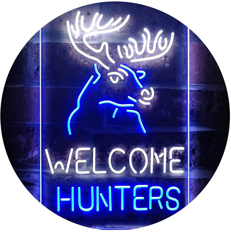 Hunting Store Cabin Decor Welcome Hunters LED Light Sign - LED Gift Works