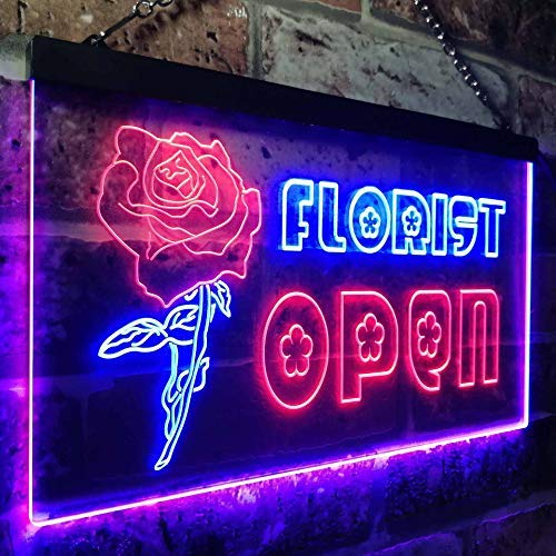 Flower Shop Florist Open LED Light Sign - LED Gift Works