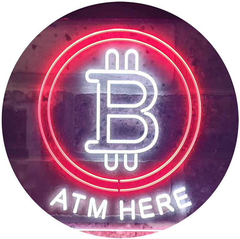 Bitcoin ATM Here LED Light Sign - LED Gift Works
