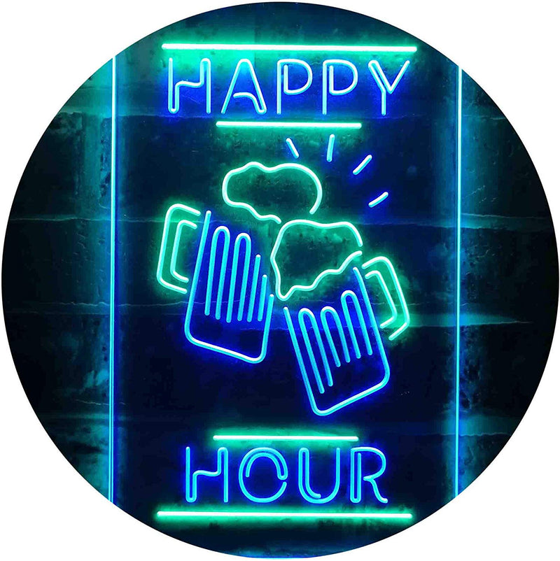 Beer Mugs Cheers Happy Hour LED Light Sign - LED Gift Works