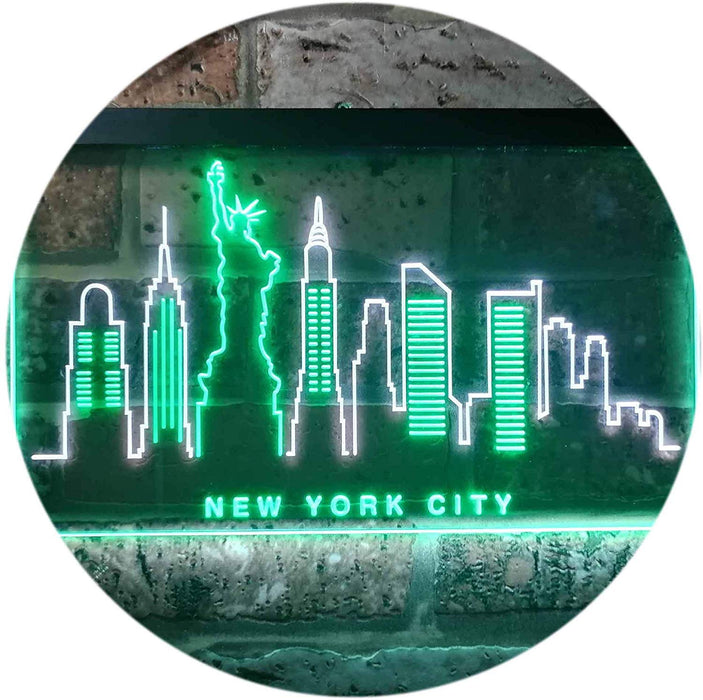 New York City Skyline Statue of Liberty LED Light Sign - Way Up Gifts