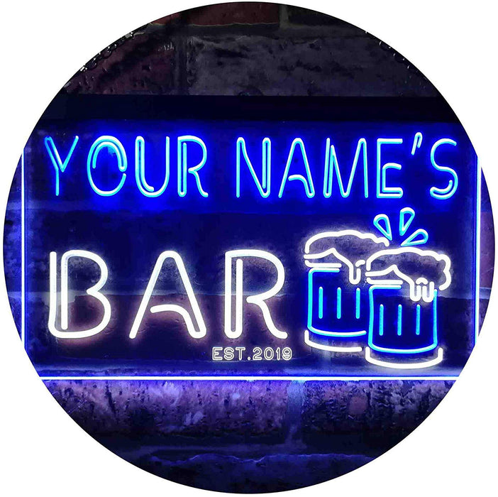 Personalized Beer Mugs Bar LED Light Sign - Way Up Gifts